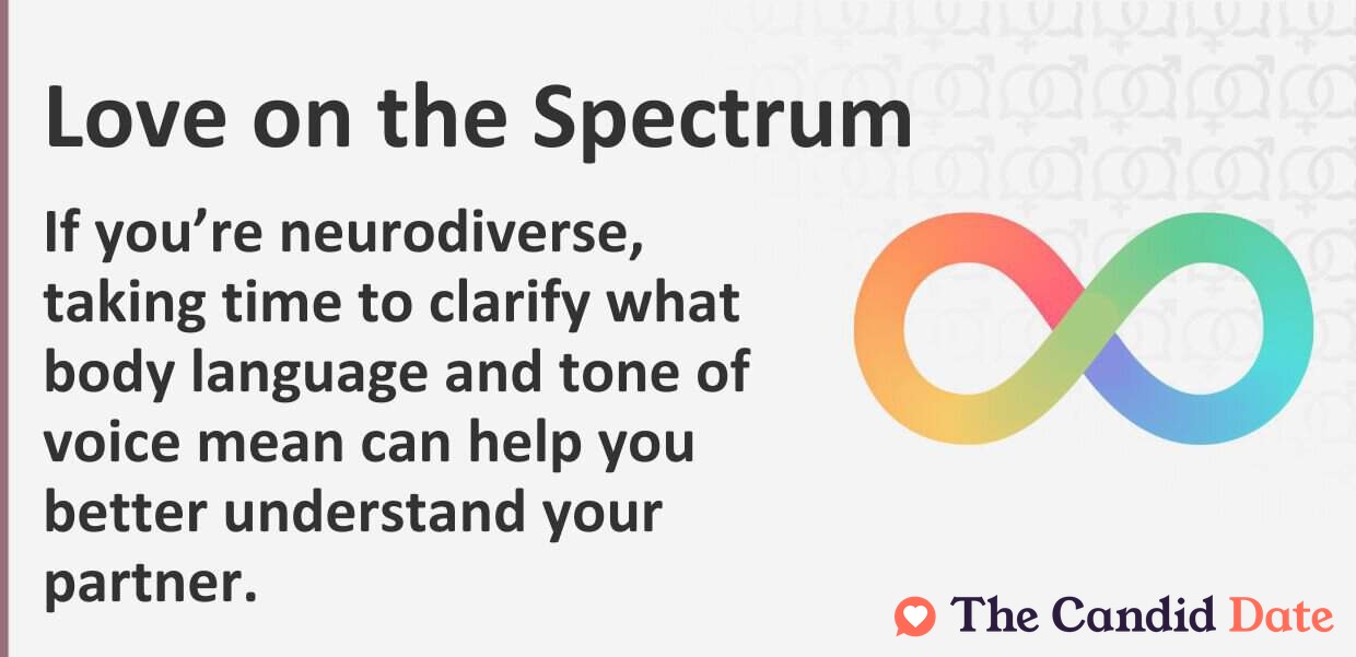 If you are neurodiverse, taking time to clarify what body language and tone of voice mean can help you better understand your partner.