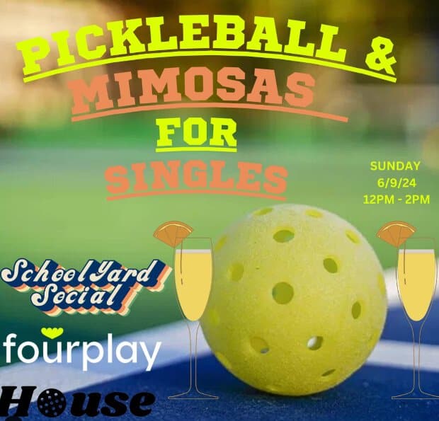 Screenshot of Fourplay ad for Pickleball and Mimosas for Singles