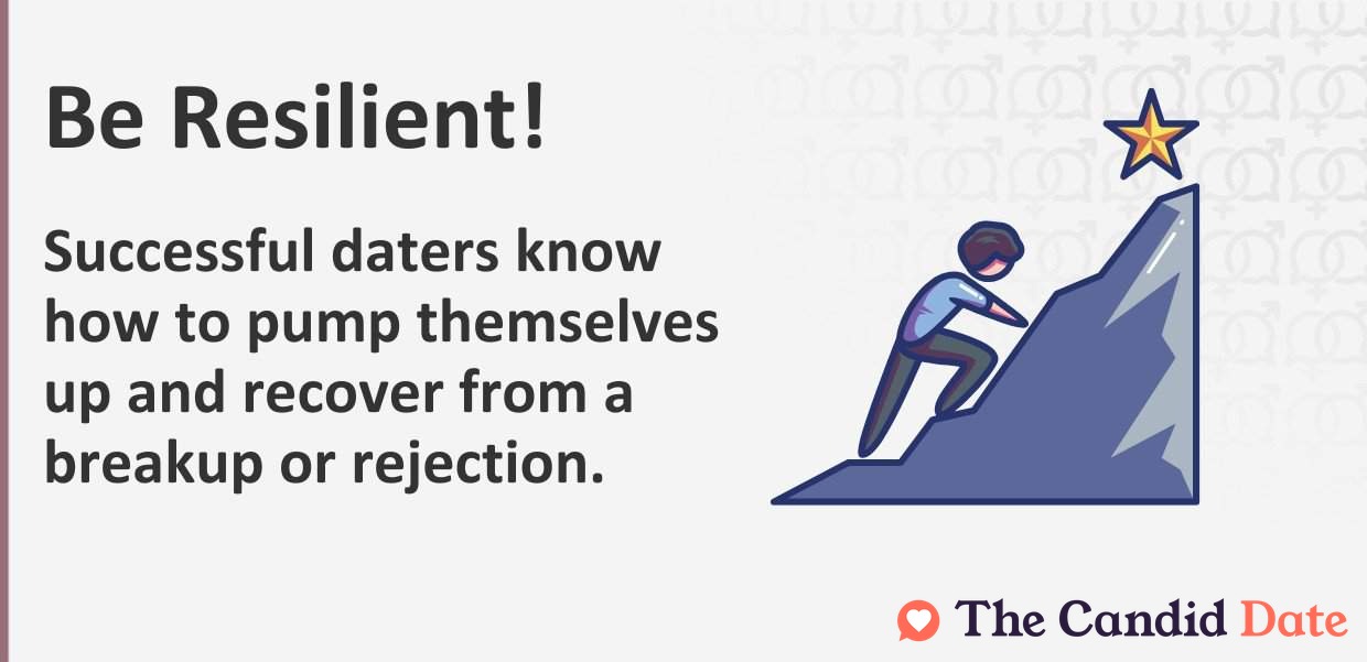 Successful daters know how to pump themselves up and recover from a breakup or rejection.