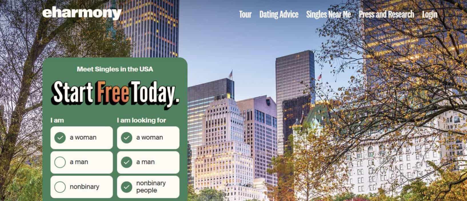 eharmony homepage