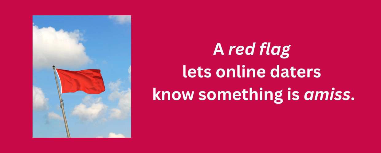 A red flag lets online daters know something is amiss