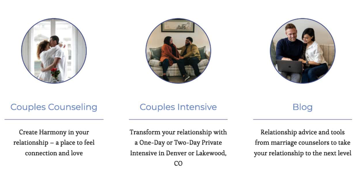 Couples Counseling Services Screenshot From Colorado Relationship Recovery