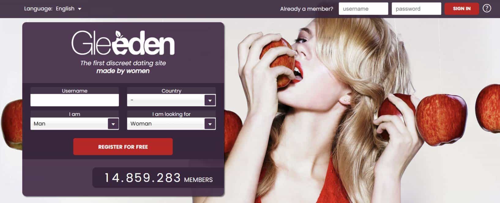 Gleeden homepage