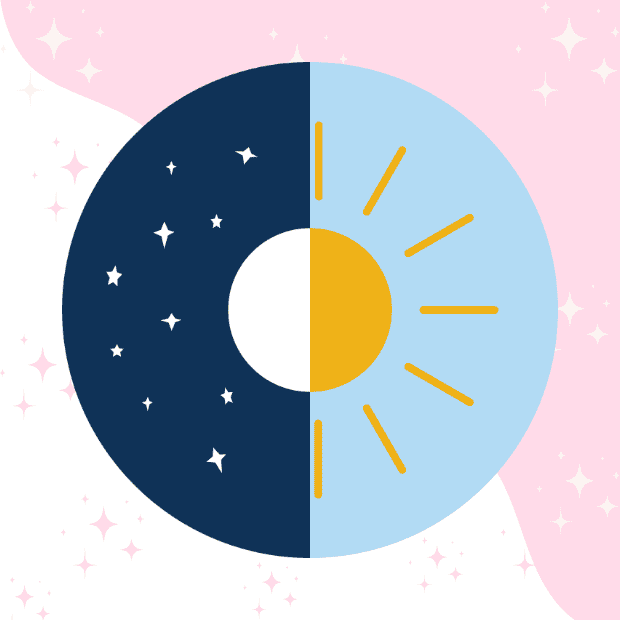 Night and day graphic