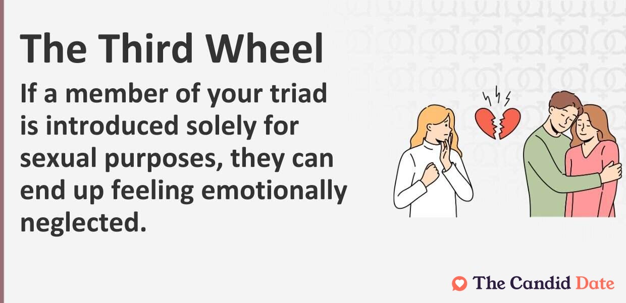 If a member of your triad is introduced solely for sexual purposes, they can end up feeling emotionally neglected.