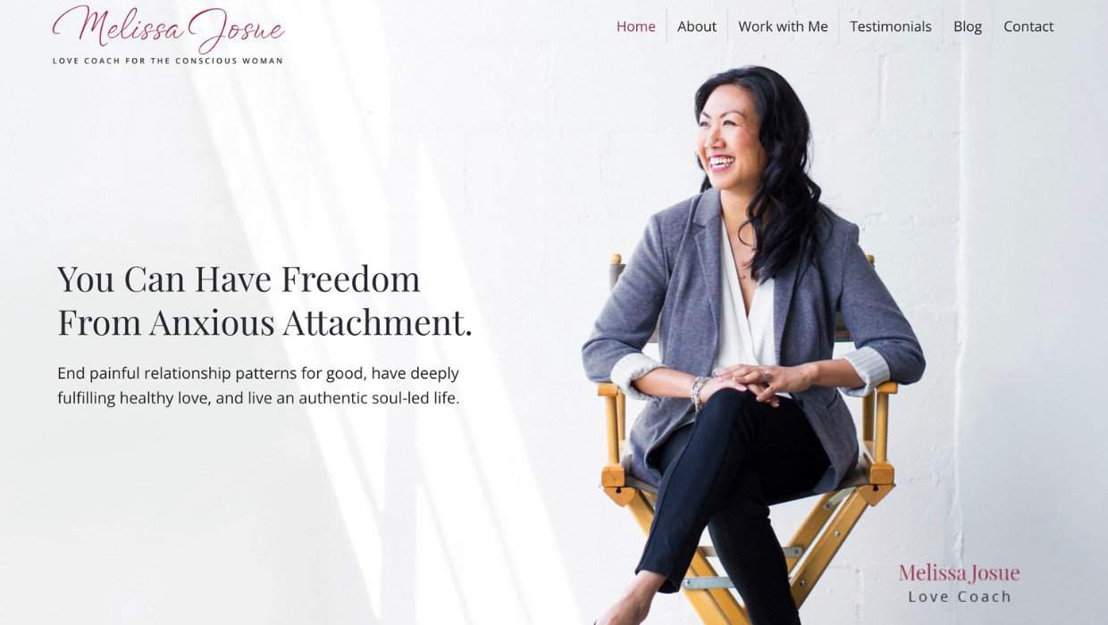 Screenshot of Melissa Josue homepage