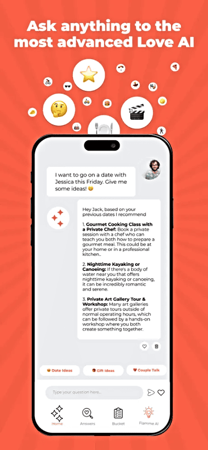 Screenshot of Flamme's Love AI