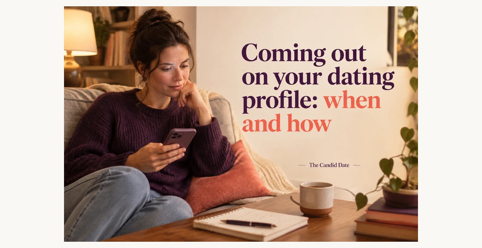 AI-generated cozy living-room scene of a woman with a dark bun in a purple sweater, curled on a sofa checking her phone near a lamp, notebook, mug and plant.