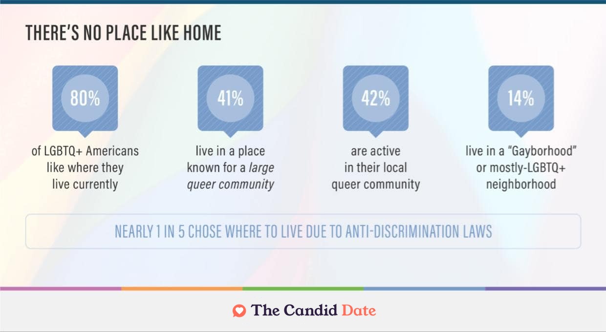LGBTQ+ living and household statistics infographic