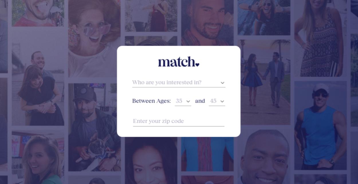 Screenshot of Match signup page