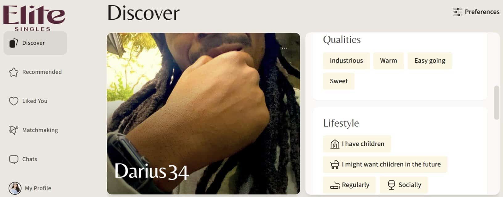 Elite Singles profile