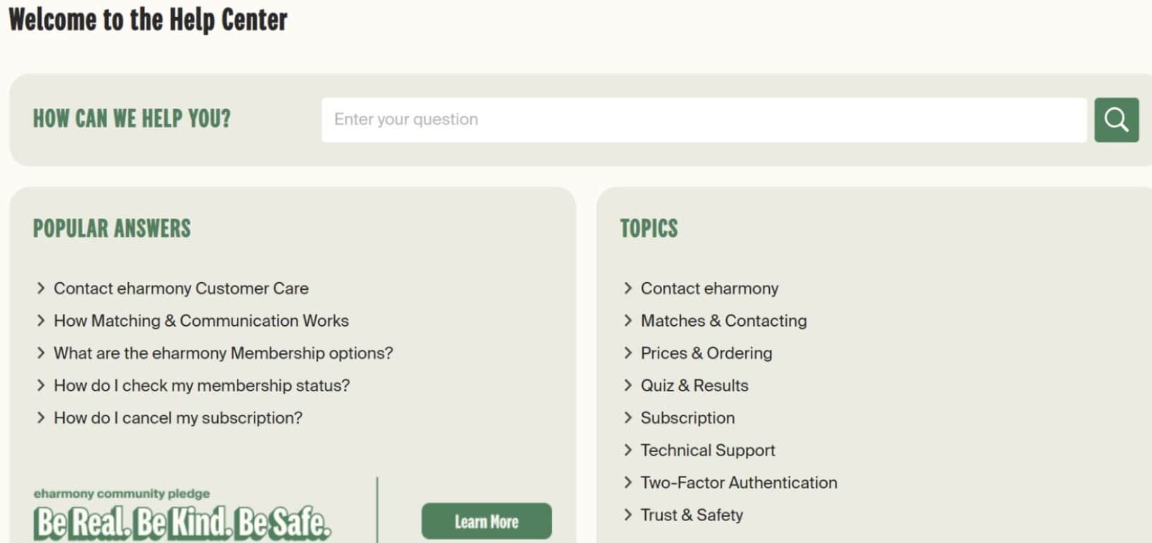 eharmony Help Center