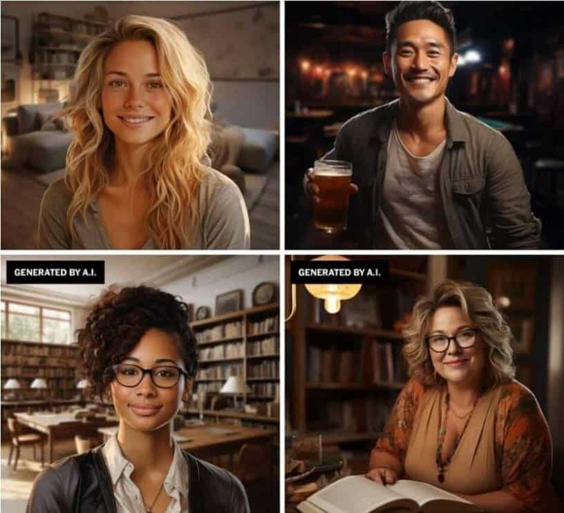 AI headshots of four people