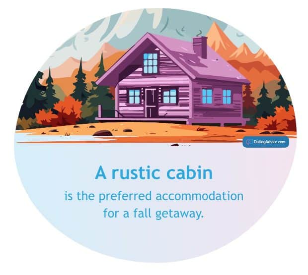 A rustic cabin is the preferred accomodation.