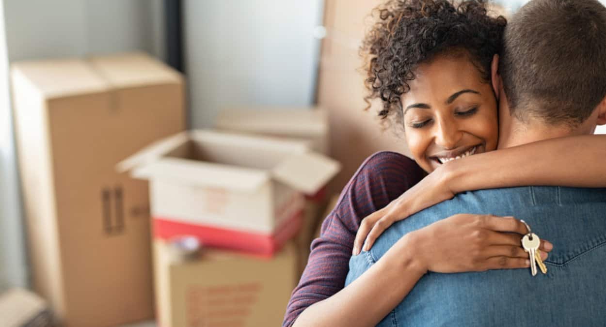 Photo of a couple moving in together