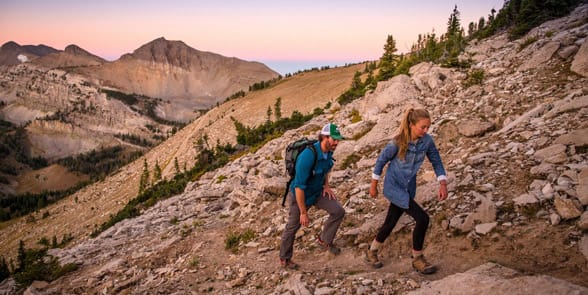 Photo of a couple hiking