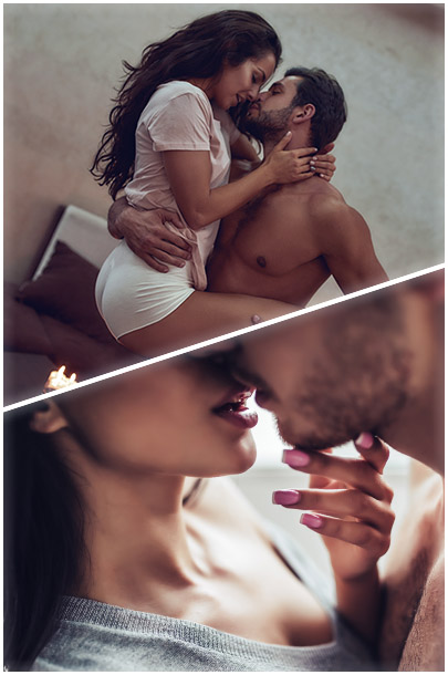 AdultFriendFinder official promotional photograph: an adult couple embracing. Not a verified member profile.